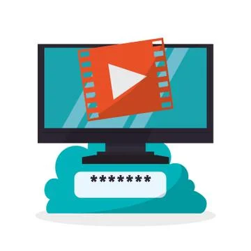 Cloud computing design. Media icon. Isolated illustration Illustrazione stock