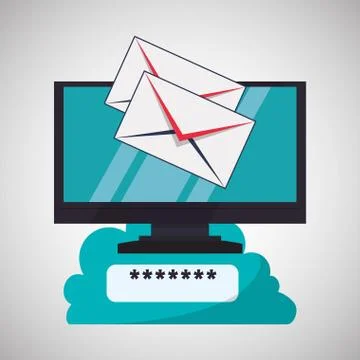 Cloud computing design. Media icon. Isolated illustration Stockillustratie