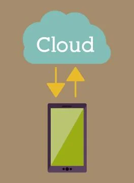 Cloud computing design over beige background, vector illustration Stock Illustration