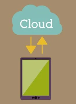 Cloud computing design over beige background, vector illustration Stock Illustration