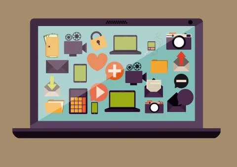 Cloud computing design over beige background, vector illustration Stock Illustration