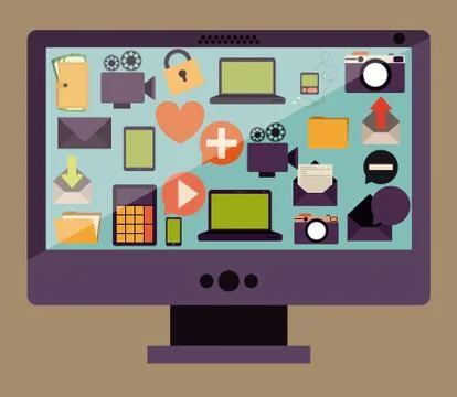 Cloud computing design over beige background, vector illustration Illustrazione stock