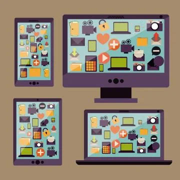 Cloud computing design over beige background, vector illustration Illustrazione stock