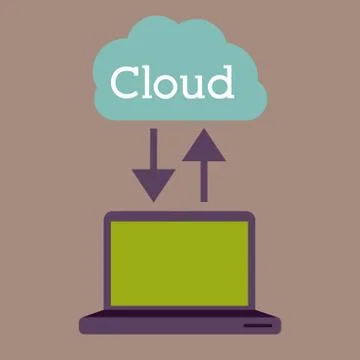 Cloud computing design over brown background, vector illustration Stock Illustration