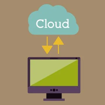 Cloud computing design over brown background, vector illustration イラスト素材