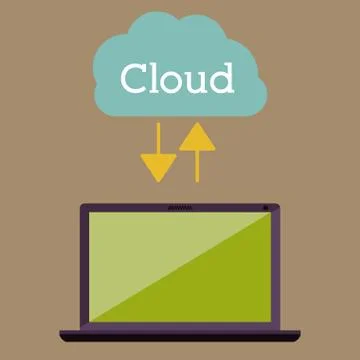 Cloud computing design over brown background, vector illustration Stockillustratie