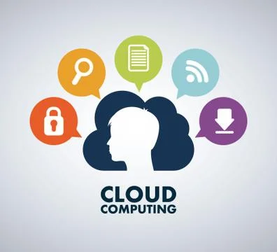 Cloud computing design over gray background, vector illustration 스톡 일러스트