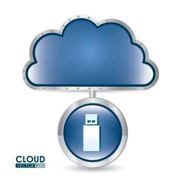 Cloud computing design over white background, vector illustration Illustrazione stock