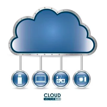 Cloud computing design over white background, vector illustration Stockillustratie