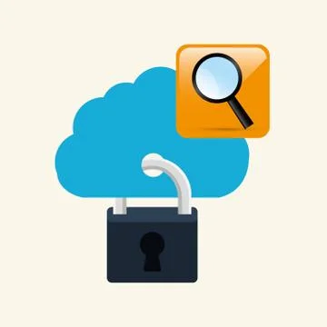 Cloud computing design. social media icon. online concept Stock Illustration