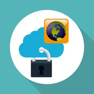 Cloud computing design. social media icon. online concept Stock Illustration