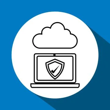 Cloud computing design. Technology icon. Isolated illustration , vector Stock Illustration