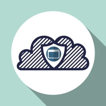 Cloud computing design. Trip icon. Flat illustration , vector Stock Illustration