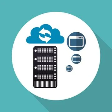 Cloud computing design. Trip icon. Flat illustration , vector Stock Illustration