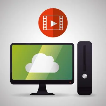 Cloud computing design. Trip icon. Flat illustration Stock Illustration