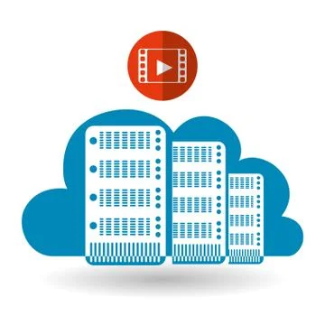 Cloud computing design. Trip icon. Flat illustration, technology vector Stock Illustration