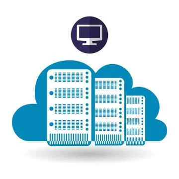 Cloud computing design. Trip icon. Flat illustration, technology vector Stock Illustration