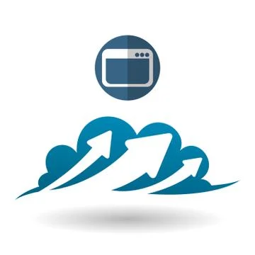 Cloud computing design. Trip icon. Flat illustration, technology vector Illustrazione stock