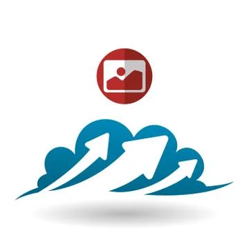 Cloud computing design. Trip icon. Flat illustration, technology vector Illustrazione stock