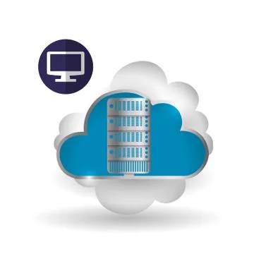 Cloud computing design. Trip icon. Flat illustration, technology vector Stock Illustration