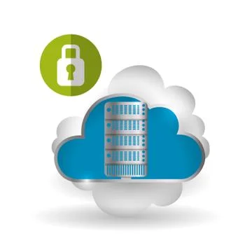 Cloud computing design. Trip icon. Flat illustration, technology vector Stock Illustration