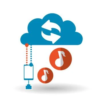 Cloud computing design. Trip icon. Flat illustration, technology vector Stock Illustration