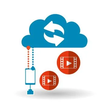 Cloud computing design. Trip icon. Flat illustration, technology vector Stock Illustration
