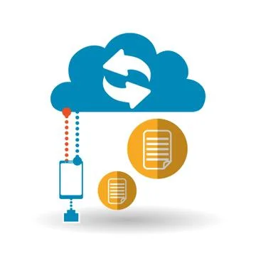 Cloud computing design. Trip icon. Flat illustration, technology vector 스톡 일러스트