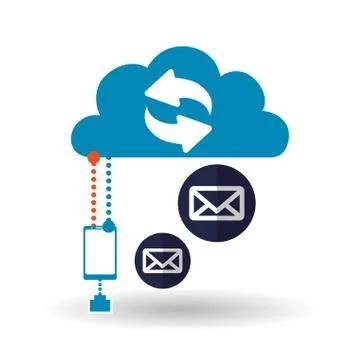 Cloud computing design. Trip icon. Flat illustration, technology vector Illustrazione stock