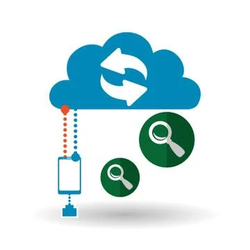 Cloud computing design. Trip icon. Flat illustration, technology vector イラスト素材