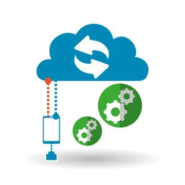 Cloud computing design. Trip icon. Flat illustration, technology vector 스톡 일러스트