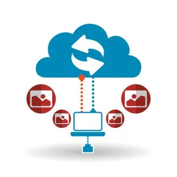 Cloud computing design. Trip icon. Flat illustration, technology vector Stock Illustration