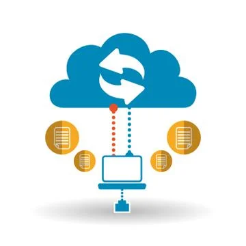 Cloud computing design. Trip icon. Flat illustration, technology vector Stock Illustration