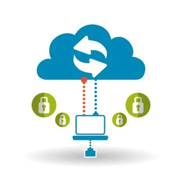 Cloud computing design. Trip icon. Flat illustration, technology vector 스톡 일러스트