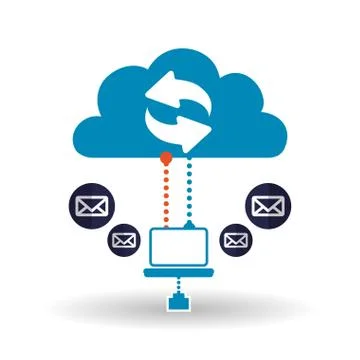 Cloud computing design. Trip icon. Flat illustration, technology vector 스톡 일러스트