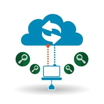Cloud computing design. Trip icon. Flat illustration, technology vector Stock Illustration