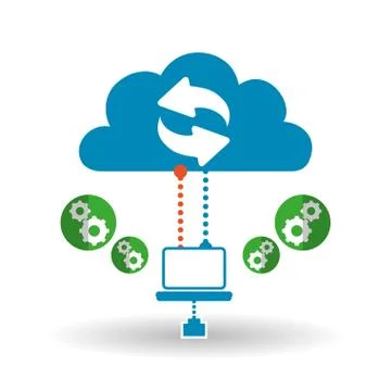 Cloud computing design. Trip icon. Flat illustration, technology vector Stock Illustration