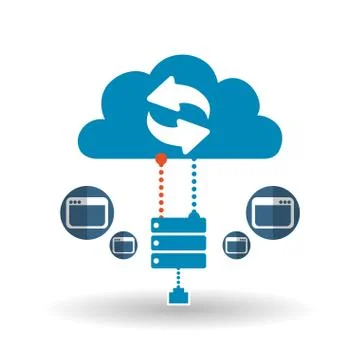 Cloud computing design. Trip icon. Flat illustration, technology vector Stock Illustration