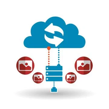 Cloud computing design. Trip icon. Flat illustration, technology vector Stock Illustration