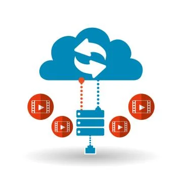Cloud computing design. Trip icon. Flat illustration, technology vector Illustrazione stock
