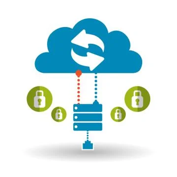 Cloud computing design. Trip icon. Flat illustration, technology vector Stockillustratie