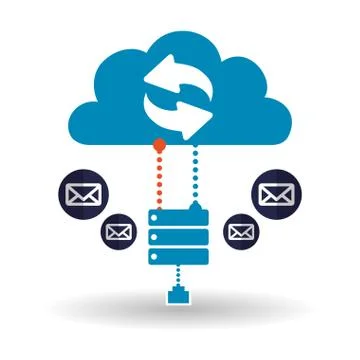 Cloud computing design. Trip icon. Flat illustration, technology vector 스톡 일러스트
