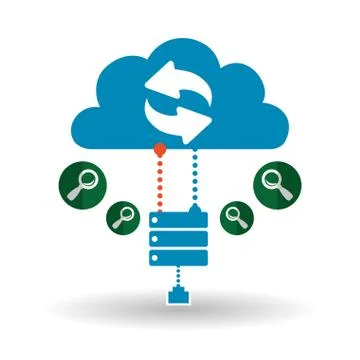 Cloud computing design. Trip icon. Flat illustration, technology vector Stock Illustration