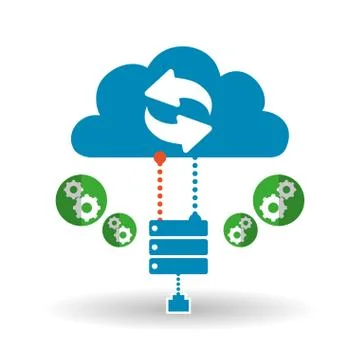 Cloud computing design. Trip icon. Flat illustration, technology vector Stock Illustration