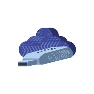 Cloud computing with device usb Stock Illustration