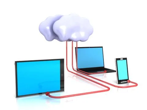 Cloud computing devices Stock Illustration