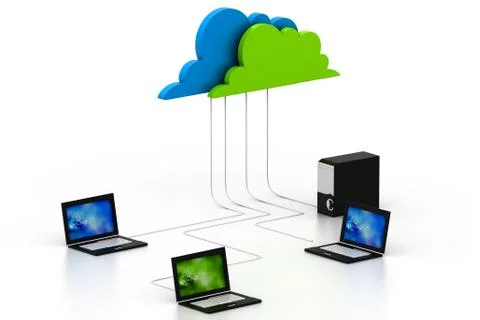 Cloud computing devices Stock Illustration
