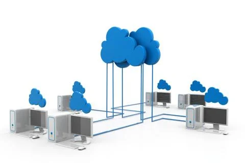 Cloud computing devices. Stock Illustration