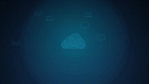 Cloud computing devices Report To A Cloud Brain futuristic technology animation 動画素材 347606640