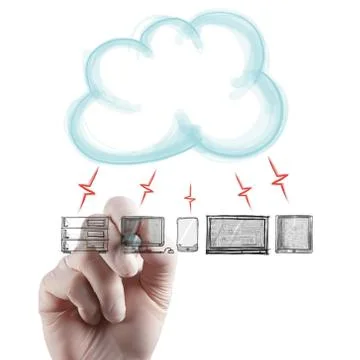 A cloud computing diagram Stock Illustration